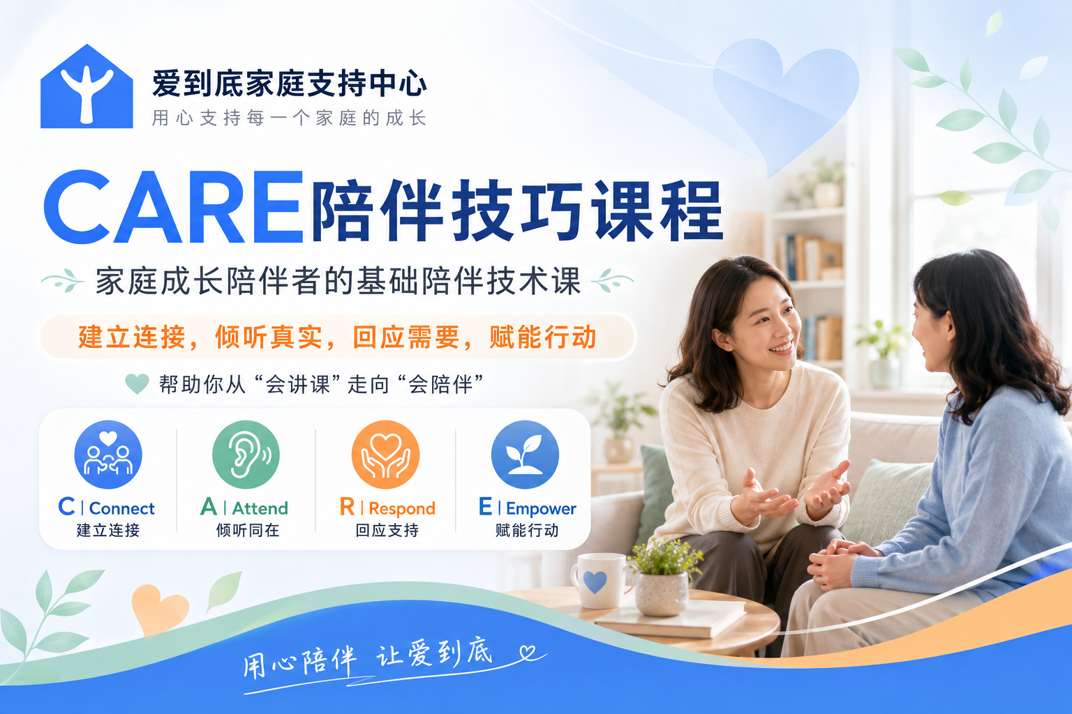 CARE 陪伴技术｜12 小时实务培训 — 从「会讲课程」走向「会陪一个家庭」